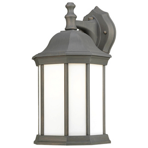 Thomas Lighting-PL946263-Hawthorne - One Light Outdoor Wall Lantern   Painted Bronze Finish with Etched Glass
