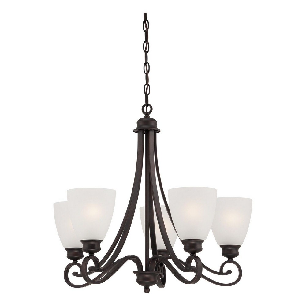 Thomas Lighting-TK0017704-Haven - Five Light Chandelier   Espresso Finish with Etched Glass