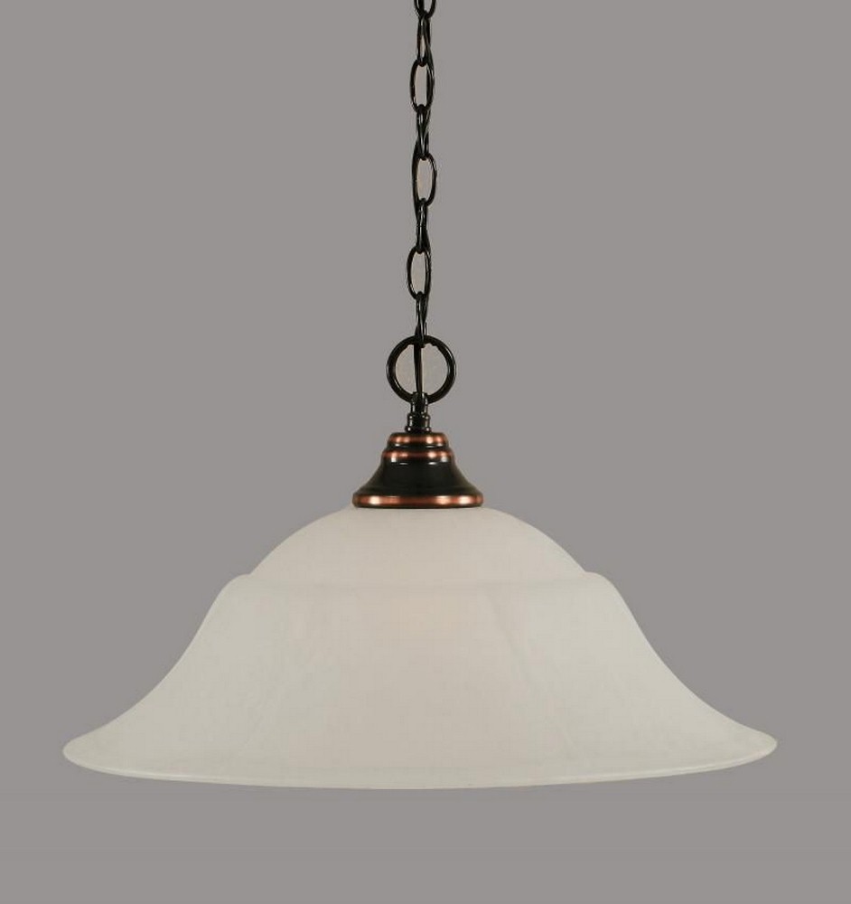 Toltec Lighting-10-BC-53815-Any - 1 Light Chain Hung Pendant-11.5 Inches Tall and 20 Inches Wide Black Copper White Marble Any - 1 Light Chain Hung Pendant-11.5 Inches Tall and 20 Inches Wide