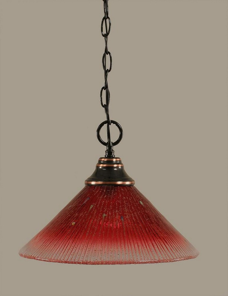 Toltec Lighting-10-BC-706-Any - 1 Light Chain Hung Pendant-9.75 Inches Tall and 12 Inches Wide Black Copper Raspberry Crystal Any - 1 Light Chain Hung Pendant-9.75 Inches Tall and 12 Inches Wide