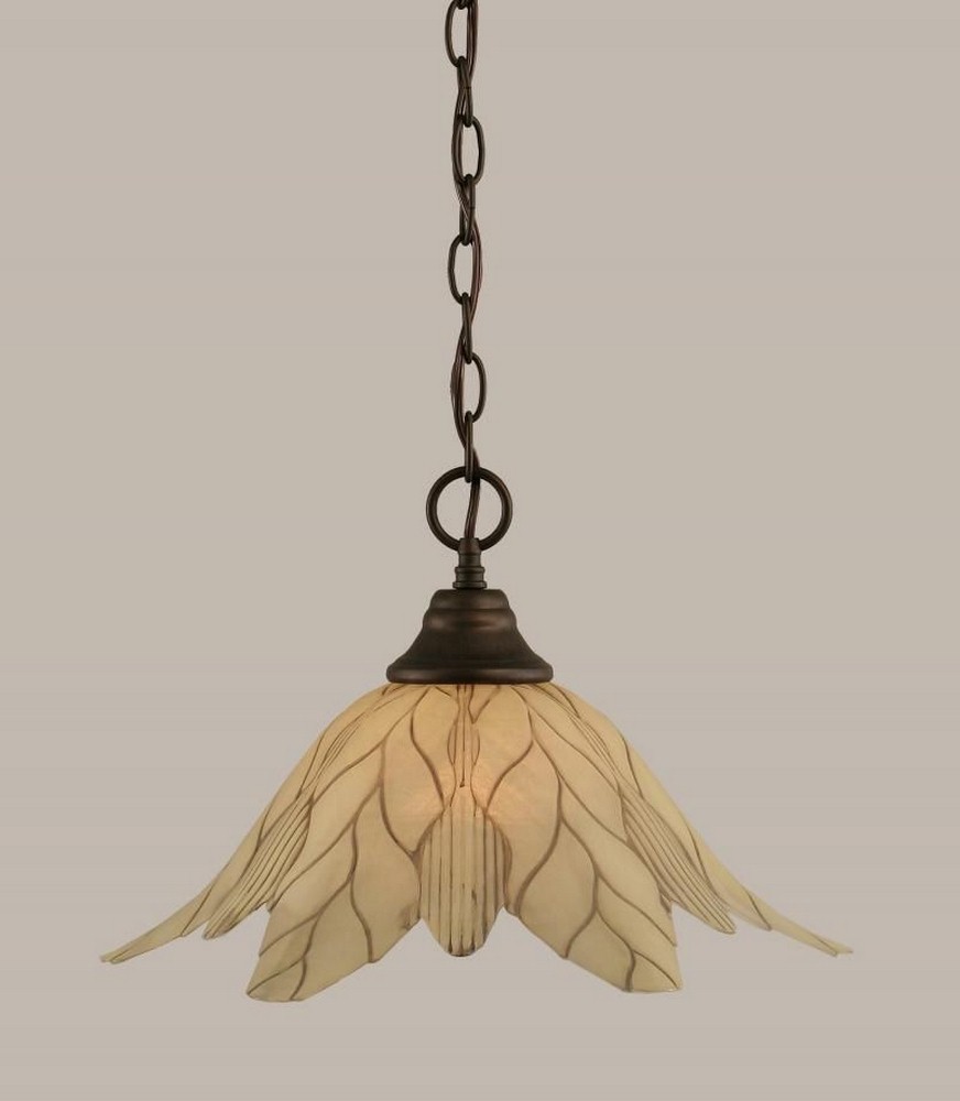 Toltec Lighting-10-BRZ-102-Any - 1 Light Chain Hung Pendant-11 Inches Tall and 16 Inches Wide Bronze Vanilla Leaf Any - 1 Light Chain Hung Pendant-11 Inches Tall and 16 Inches Wide