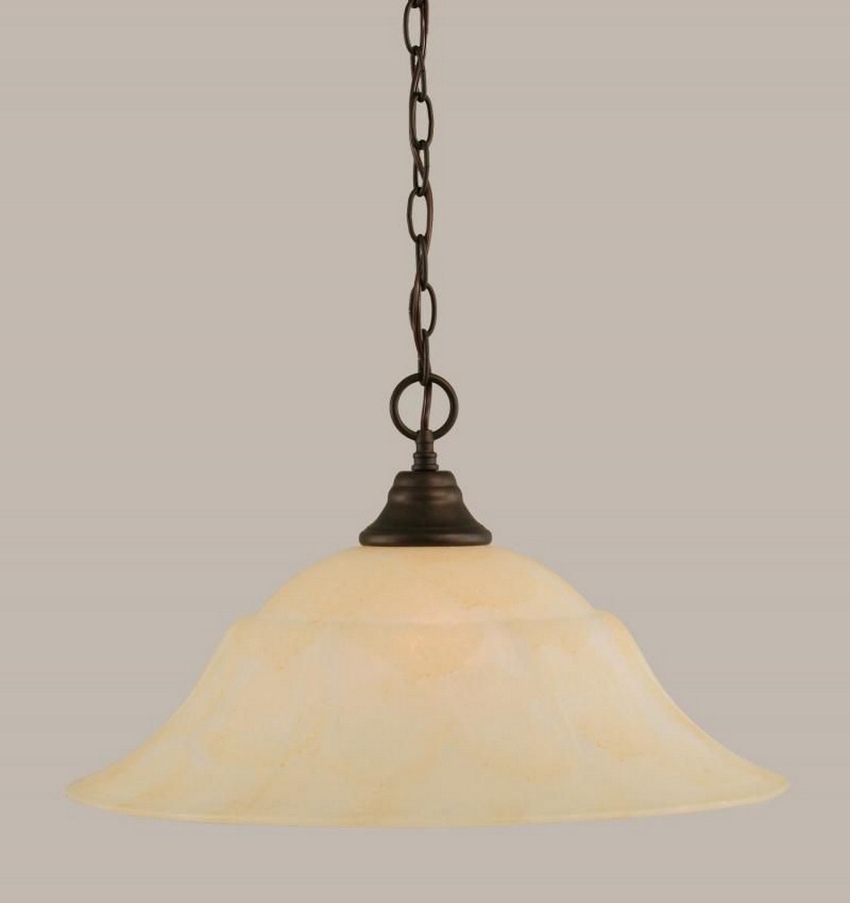 Toltec Lighting-10-BRZ-53813-Any - 1 Light Chain Hung Pendant-11.5 Inches Tall and 20 Inches Wide Bronze Amber Marble Any - 1 Light Chain Hung Pendant-11.5 Inches Tall and 20 Inches Wide