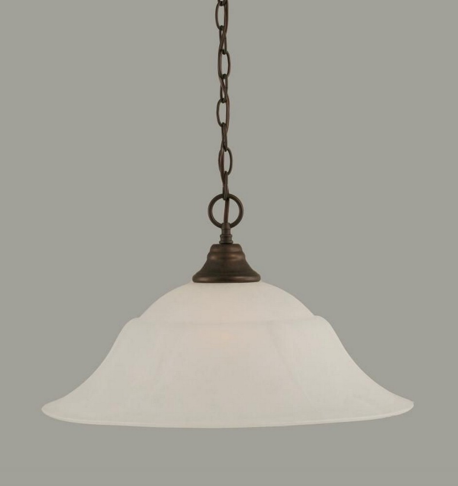 Toltec Lighting-10-BRZ-53815-Any - 1 Light Chain Hung Pendant-11.5 Inches Tall and 20 Inches Wide Bronze White Marble Any - 1 Light Chain Hung Pendant-11.5 Inches Tall and 20 Inches Wide