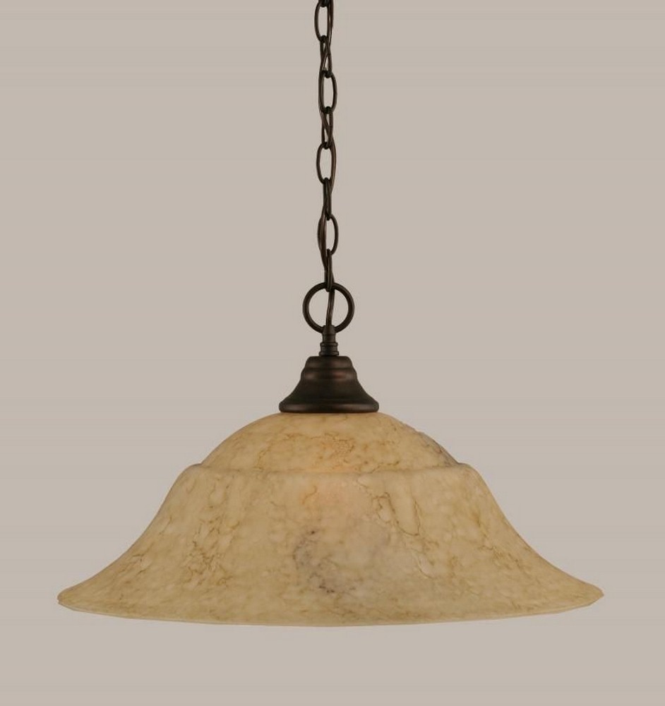 Toltec Lighting-10-BRZ-53818-Any - 1 Light Chain Hung Pendant-11.5 Inches Tall and 20 Inches Wide Bronze Italian Marble Any - 1 Light Chain Hung Pendant-11.5 Inches Tall and 20 Inches Wide