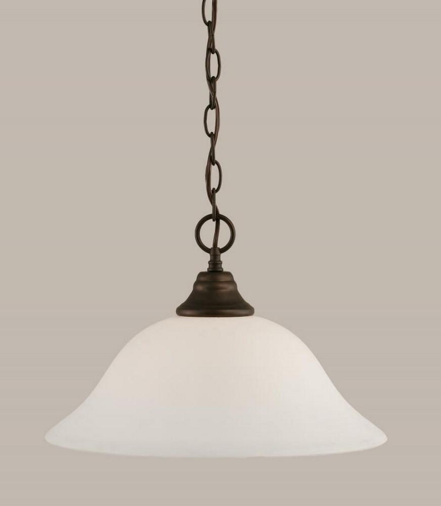 Toltec Lighting-10-BRZ-612-Any - 1 Light Chain Hung Pendant-10.5 Inches Tall and 16 Inches Wide Bronze White Linen Brushed Nickel Finish with Italian Ice Glass