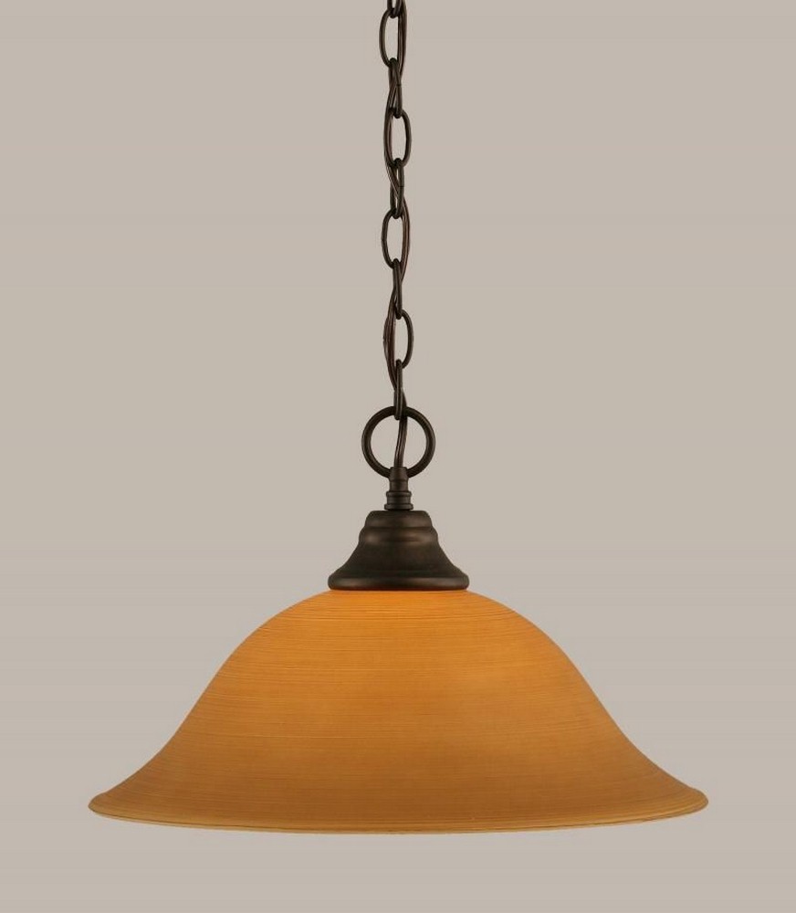 Toltec Lighting-10-BRZ-622-Any - 1 Light Chain Hung Pendant-10.5 Inches Tall and 16 Inches Wide Bronze Cayenne Linen Brushed Nickel Finish with Italian Ice Glass