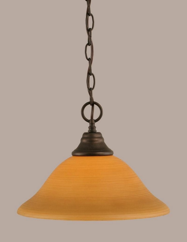 Toltec Lighting-10-BRZ-624-Any - 1 Light Chain Hung Pendant-9.75 Inches Tall and 12 Inches Wide Bronze Cayenne Linen Any - 1 Light Chain Hung Pendant-9.75 Inches Tall and 12 Inches Wide