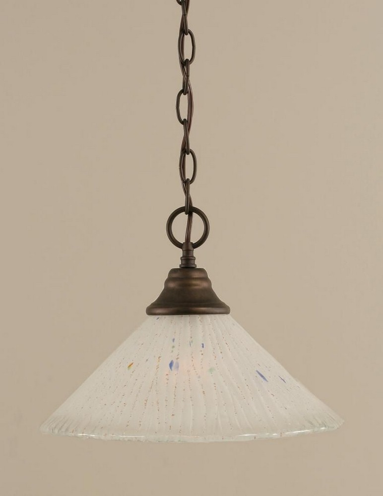 Toltec Lighting-10-BRZ-701-Any - 1 Light Chain Hung Pendant-9.75 Inches Tall and 12 Inches Wide Bronze Frosted Crystal Any - 1 Light Chain Hung Pendant-9.75 Inches Tall and 12 Inches Wide