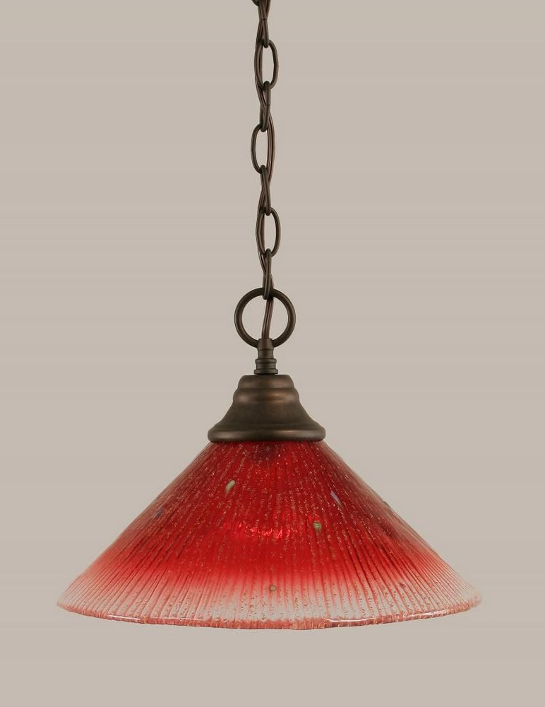 Toltec Lighting-10-BRZ-706-Any - 1 Light Chain Hung Pendant-9.75 Inches Tall and 12 Inches Wide Bronze Raspberry Crystal Any - 1 Light Chain Hung Pendant-9.75 Inches Tall and 12 Inches Wide