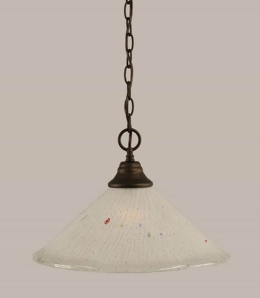 Toltec Lighting-10-BRZ-711-Any - 1 Light Chain Hung Pendant-10.5 Inches Tall and 16 Inches Wide Bronze Frosted Crystal Brushed Nickel Finish with Italian Ice Glass