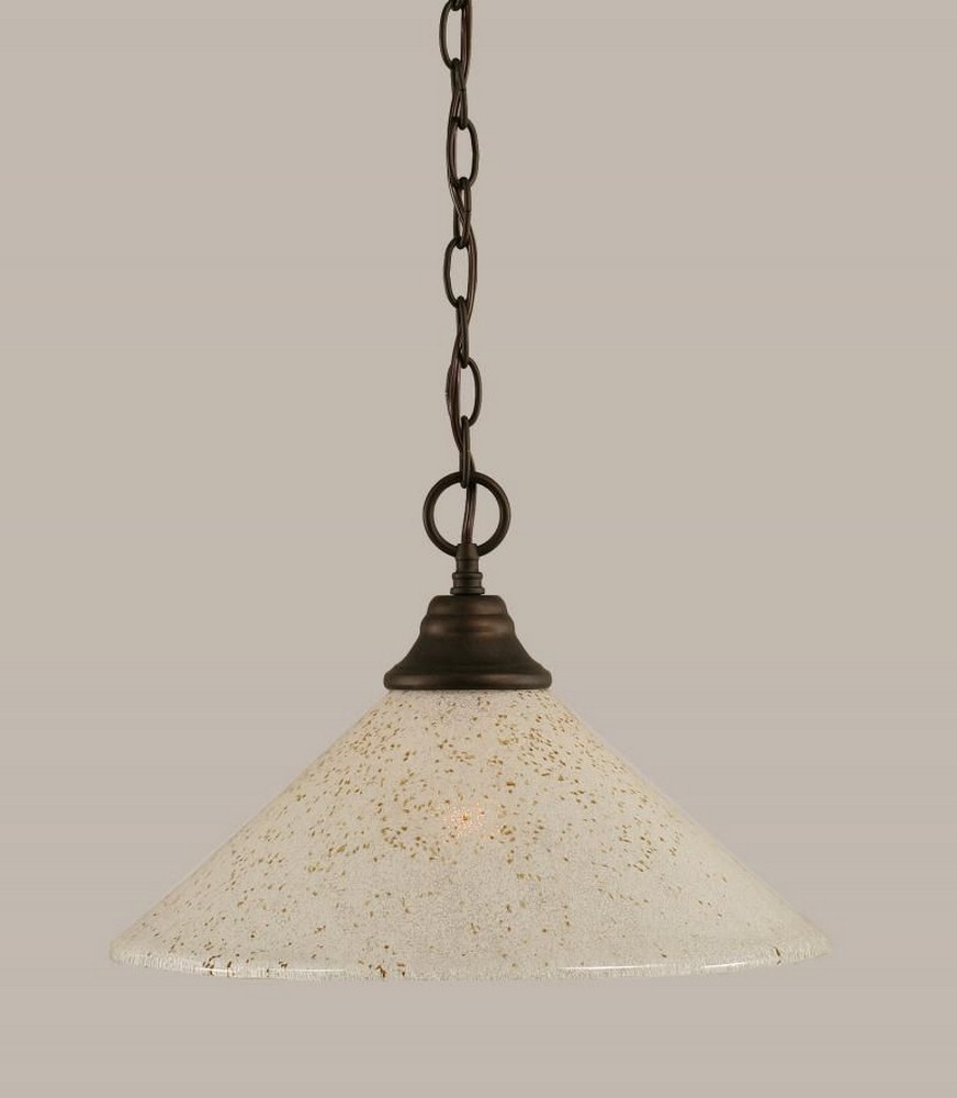 Toltec Lighting-10-BRZ-714-Any - 1 Light Chain Hung Pendant-10.5 Inches Tall and 16 Inches Wide Bronze Gold Ice Brushed Nickel Finish with Italian Ice Glass