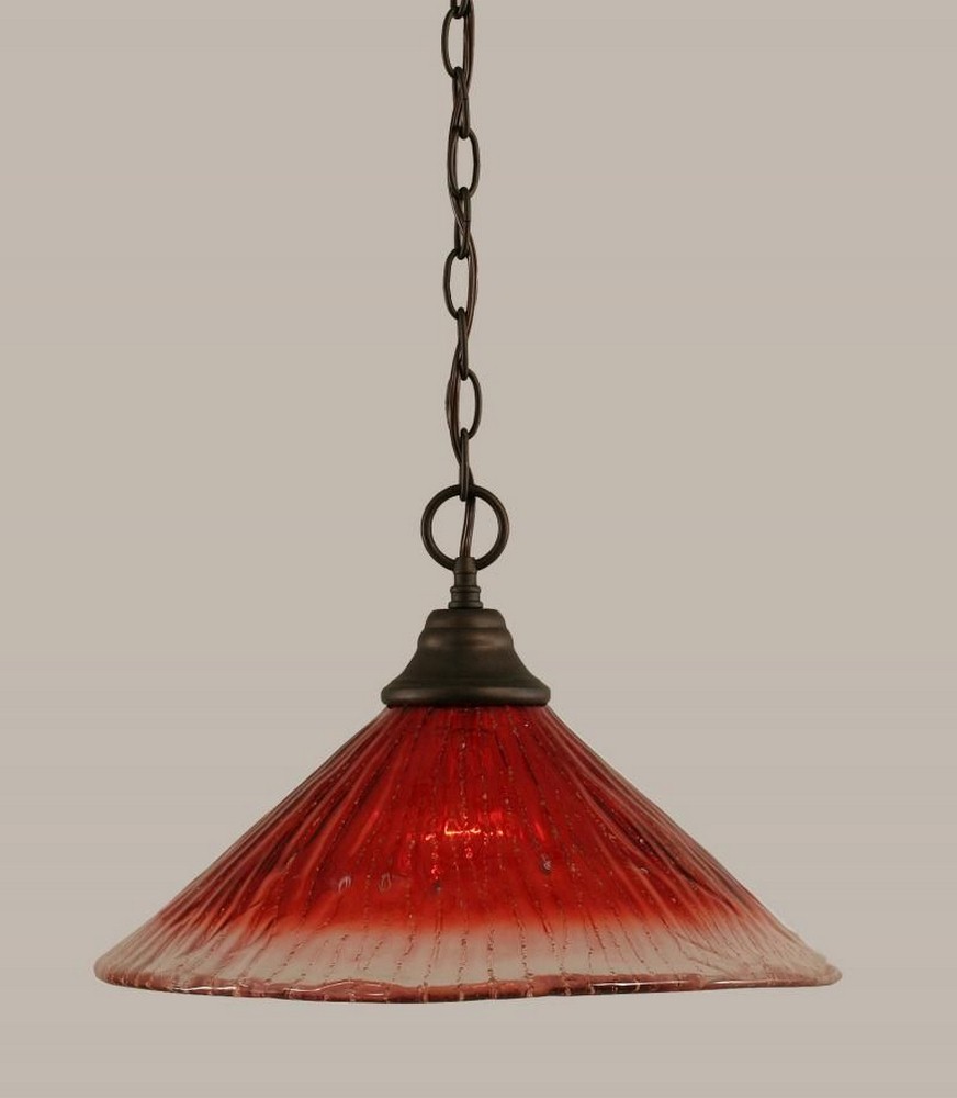 Toltec Lighting-10-BRZ-716-Any - 1 Light Chain Hung Pendant-10.5 Inches Tall and 16 Inches Wide Bronze Raspberry Crystal Brushed Nickel Finish with Italian Ice Glass