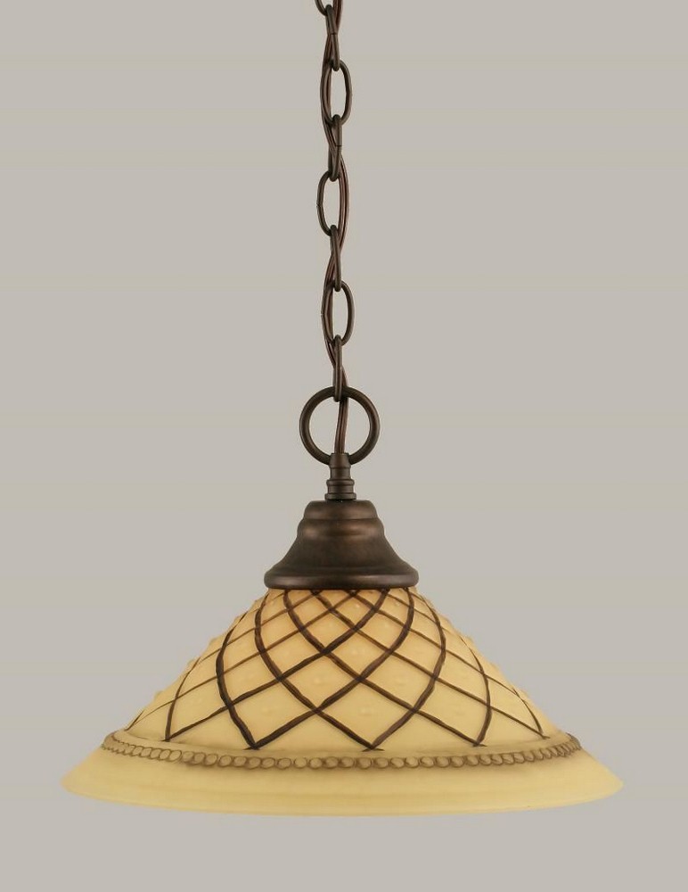 Toltec Lighting-10-BRZ-7182-Any - 1 Light Chain Hung Pendant-9.5 Inches Tall and 12 Inches Wide Bronze Chocolate Icing Any - 1 Light Chain Hung Pendant-9.5 Inches Tall and 12 Inches Wide