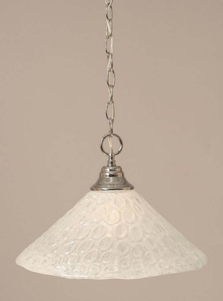 Toltec Lighting-10-CH-411-Hung-One Light Chain Pendant-15 Inches Wide by 11.5 Inches High   Chrome Finish with Italian Bubble Glass