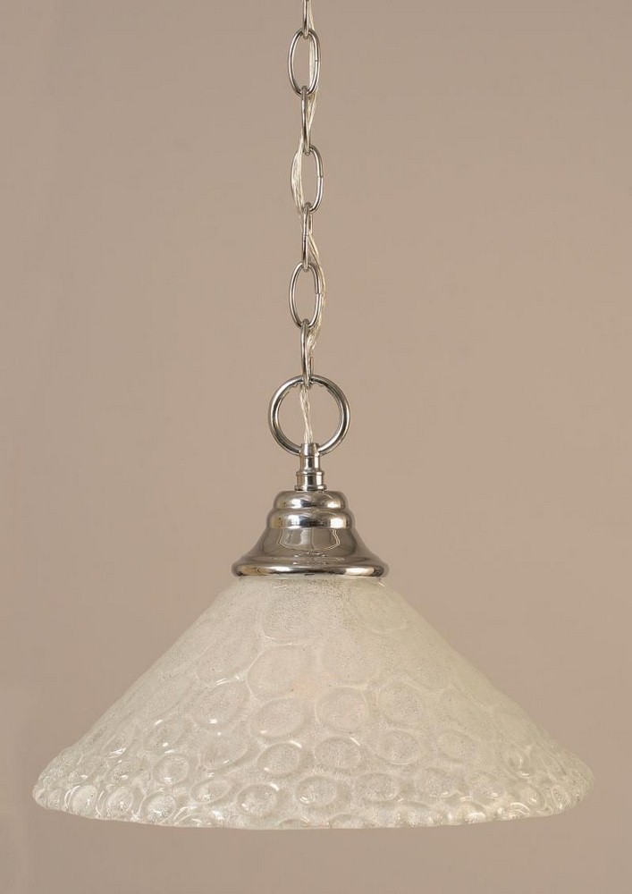 Toltec Lighting-10-CH-441-Hung-One Light Chain Pendant-14 Inches Wide by 9.75 Inches High   Chrome Finish with Italian Bubble Glass