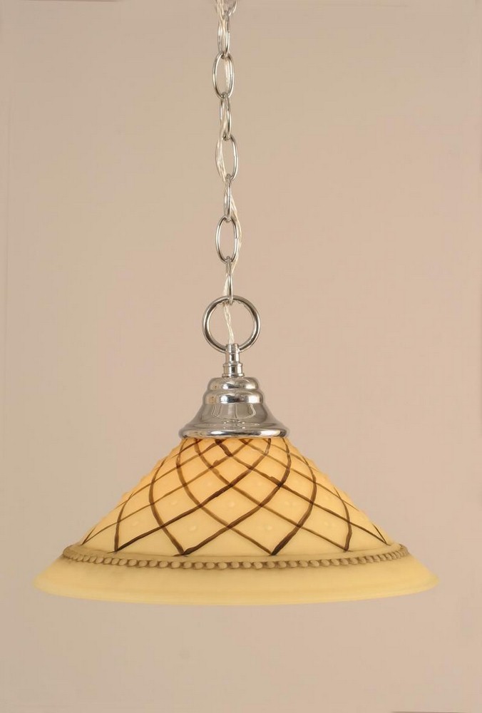 Toltec Lighting-10-CH-7182-Any - 1 Light Chain Hung Pendant-9.5 Inches Tall and 12 Inches Wide Chrome Chocolate Icing Any - 1 Light Chain Hung Pendant-9.5 Inches Tall and 12 Inches Wide