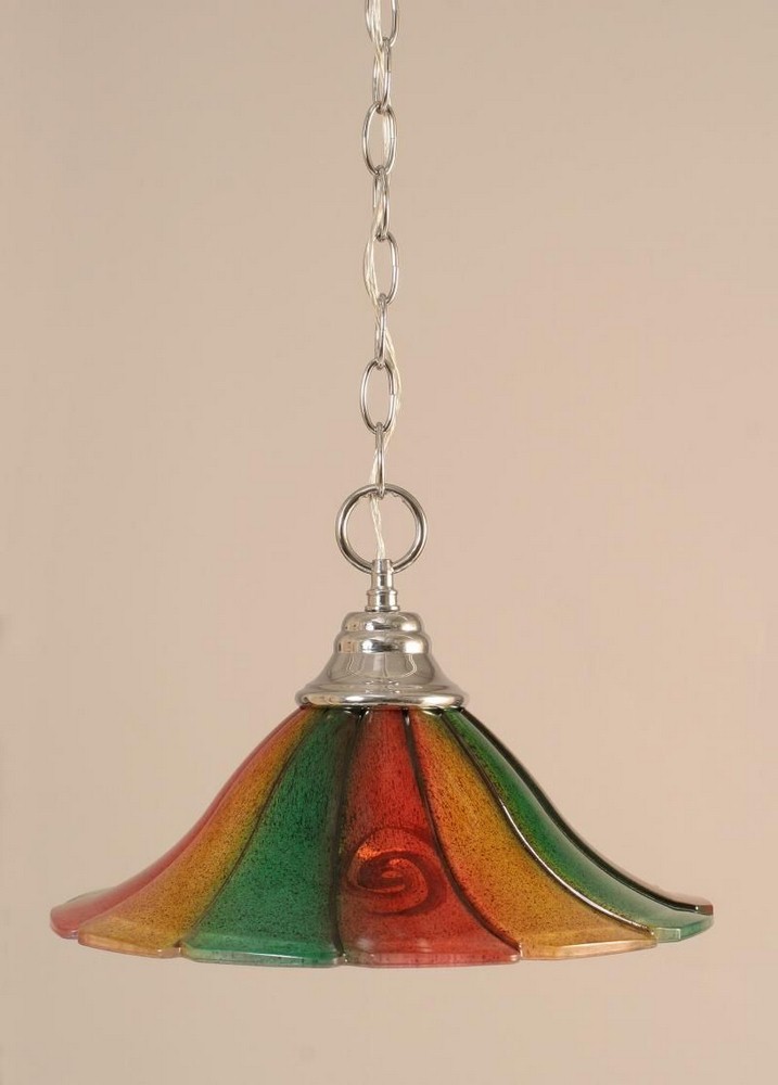 Toltec Lighting-10-CH-764-Any - 1 Light Chain Hung Pendant-9.25 Inches Tall and 14 Inches Wide Chrome Mardi Gras Chrome Finish with Mardi Gras Glass