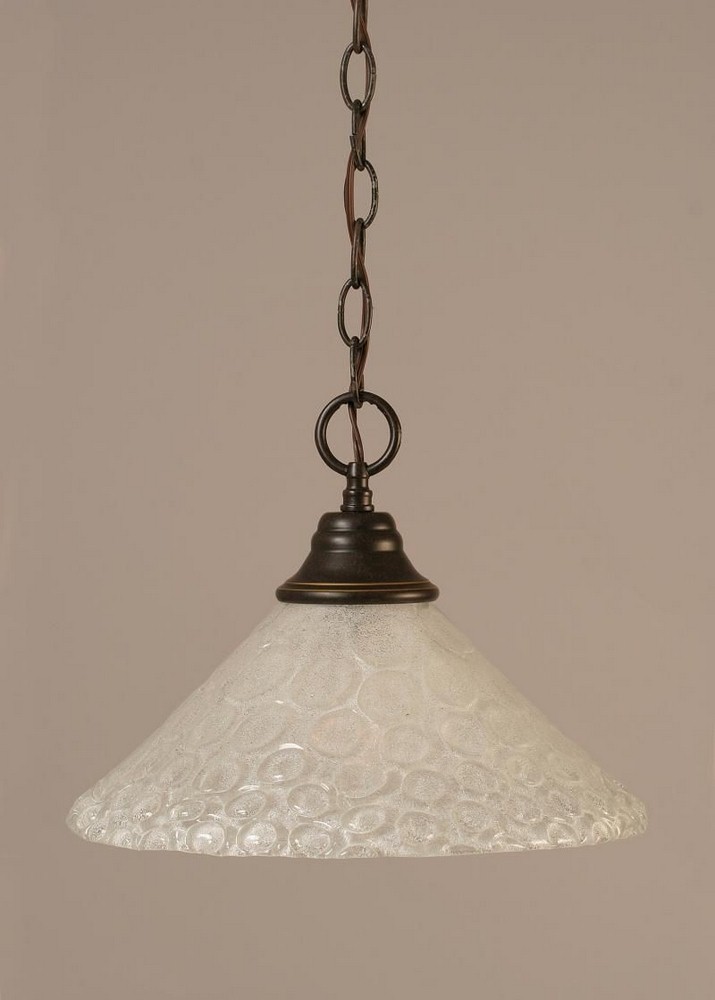 Toltec Lighting-10-DG-441-Hung-One Light Chain Pendant-14 Inches Wide by 9.75 Inches High   Dark Granite Finish with Italian Bubble Glass