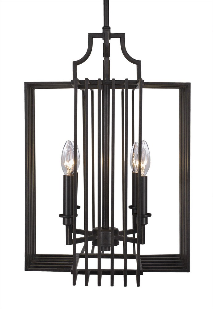 Toltec Lighting-1106-DG-Sky Loft - 4 Light Chandelier-21 Inches Tall and 14.25 Inches Wide Dark Granite  Dark Granite Finish