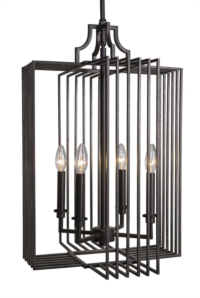 Toltec Lighting-1107-DG-Sky Loft - 4 Light Chandelier-25 Inches Tall and 16.25 Inches Wide Dark Granite  Dark Granite Finish