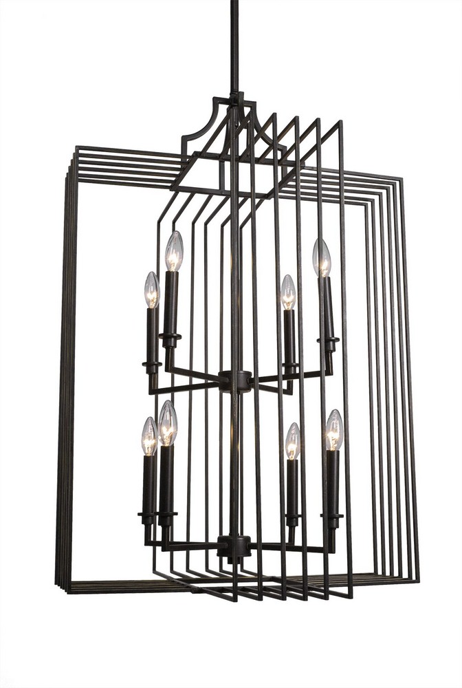 Toltec Lighting-1108-DG-Sky Loft - 8 Light Chandelier-36 Inches Tall and 24.5 Inches Wide Dark Granite  Dark Granite Finish