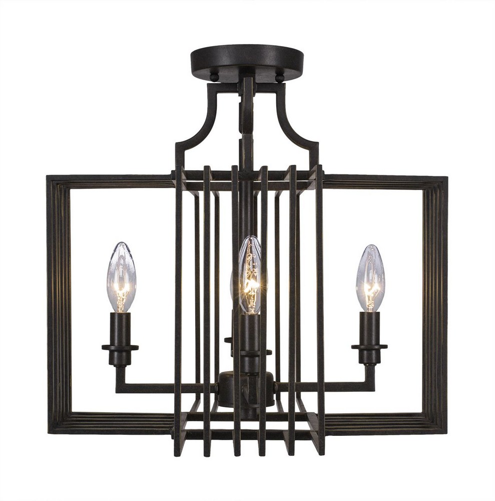 Toltec Lighting-1109-DG-Sky Loft - 4 Light Semi-Flush Mount-15.75 Inches Tall and 16.5 Inches Wide Dark Granite  Sky Loft - 4 Light Semi-Flush Mount-15.75 Inches Tall and 16.5 Inches Wide