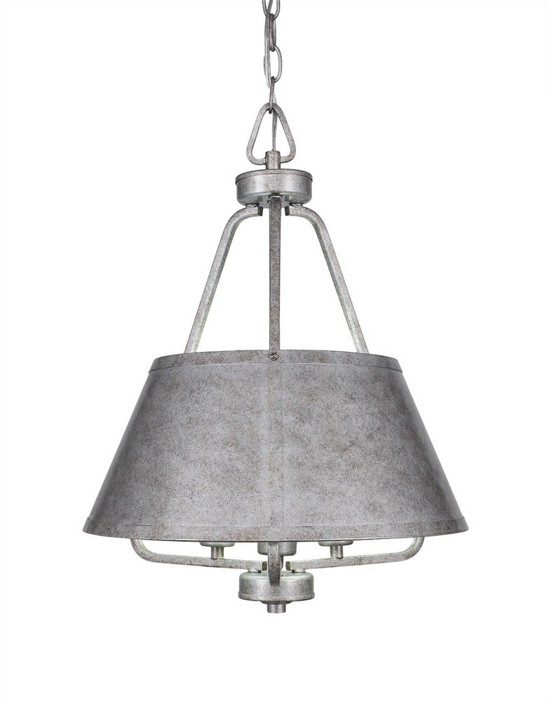 Toltec Lighting-1124-AS-Sonora - 3 Light Chandelier-21 Inches Tall and 16 Inches Wide Aged Silver  Dark Granite Finish