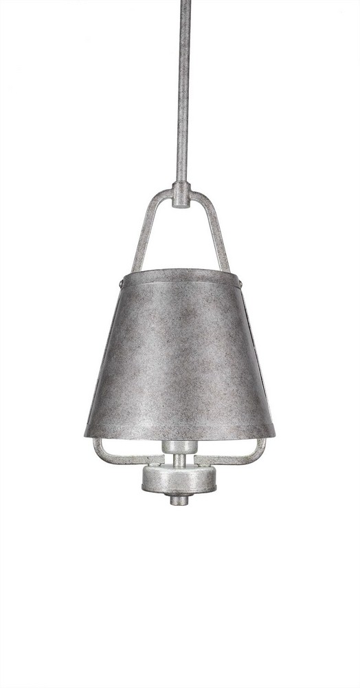 Toltec Lighting-1125-AS-Sonora - 1 Light Mini Pendant-13.75 Inches Tall and 8 Inches Wide Aged Silver  Dark Granite Finish