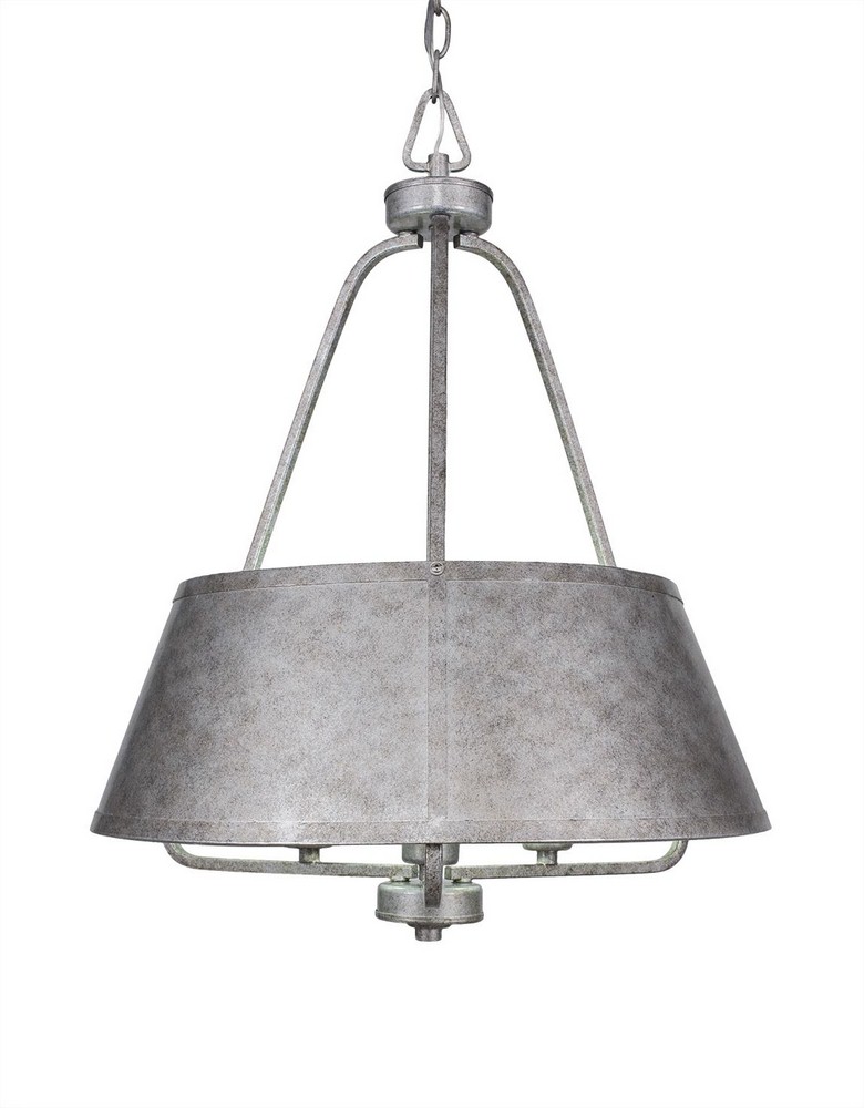 Toltec Lighting-1126-AS-Sonora - 3 Light Chandelier-25 Inches Tall and 20 Inches Wide Aged Silver  Dark Granite Finish