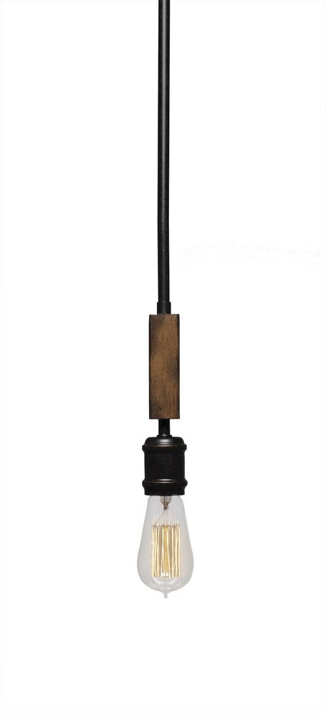 Toltec Lighting-1130-AT18-Portland - 1 Light Mini Pendant-15 Inches Tall and 2.25 Inches Wide   Amber Antique Finish