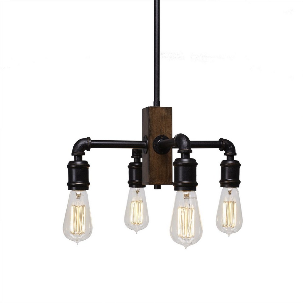 Toltec Lighting-1138-AT18-Portland - 4 Light Chandelier-17.25 Inches Tall and 14.5 Inches Wide   Amber Antique Finish