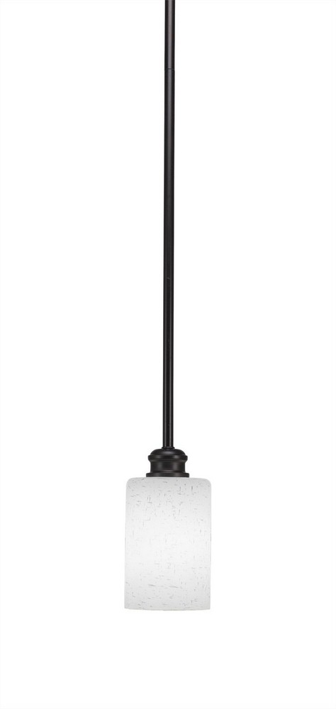 Toltec Lighting-1151-ES-310-Edge - One Light Stem Mini Pendant With Hang Straight Swivel   Espresso Finish with White Muslin Glass