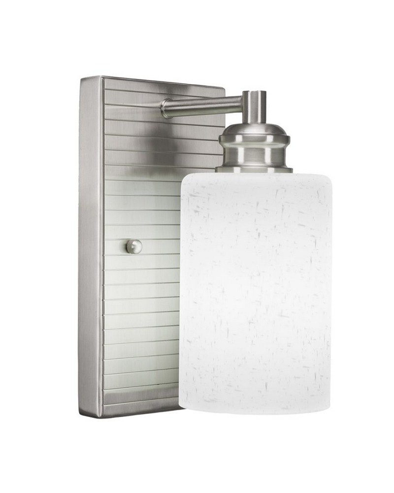 Toltec Lighting-1161-BN-310-Edge - 1 Light Wall Sconce-9 Inches Tall and 3.75 Inches Wide   Brushed Nickel Finish with White Muslin Glass