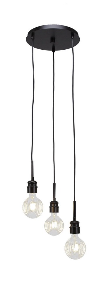 Toltec Lighting-1173-ES-LED45C-Edge - 12W 3 LED Cluster Pendalier-11.75 Inches Tall and 15 Inches Wide   Espresso Finish