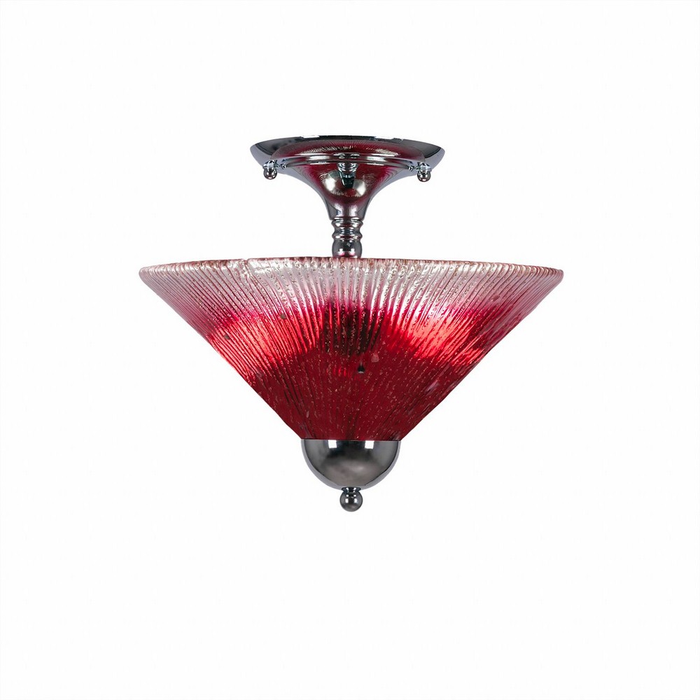 Toltec Lighting-120-CH-706-Any - 2 Light Semi-Flush Mount-11.25 Inches Tall and 12 Inches Wide Chrome Raspberry Crystal Any - 2 Light Semi-Flush Mount-11.25 Inches Tall and 12 Inches Wide