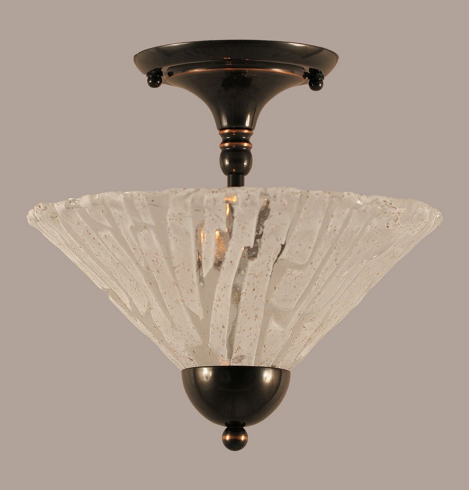 Toltec Lighting-120-BC-709-Any - 2 Light Semi-Flush Mount-11.25 Inches Tall and 12 Inches Wide Black Copper Italian Ice Any - 2 Light Semi-Flush Mount-11.25 Inches Tall and 12 Inches Wide