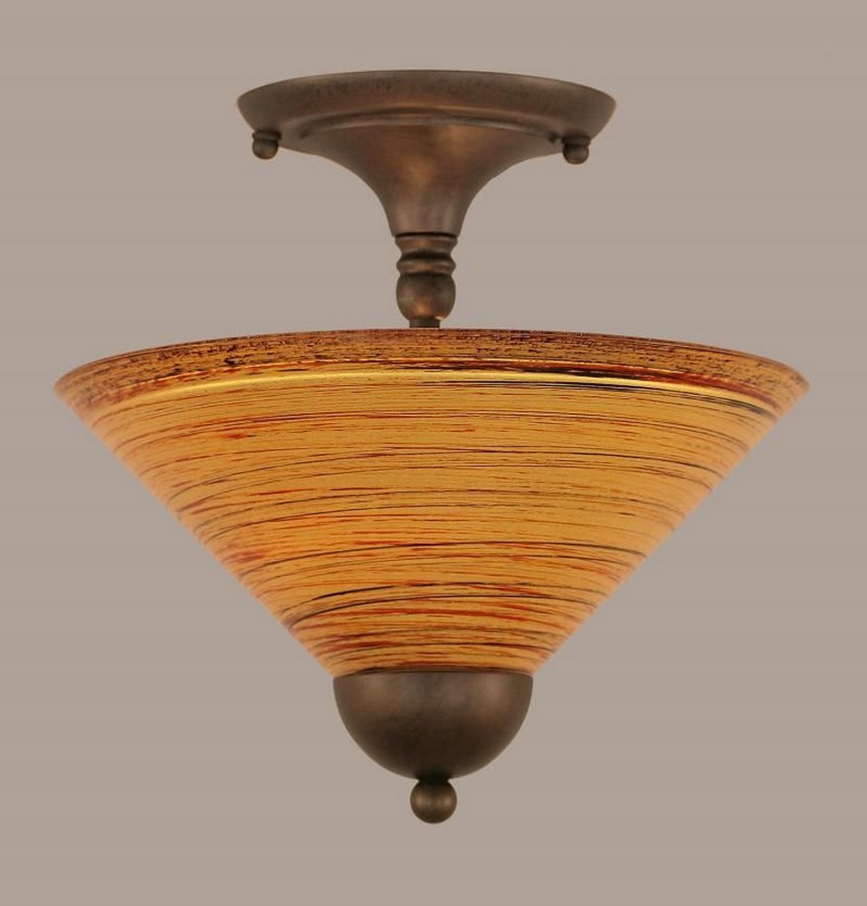 Toltec Lighting-120-BRZ-444-Any - 2 Light Semi-Flush Mount-11.25 Inches Tall and 12 Inches Wide Bronze Firre Saturn Any - 2 Light Semi-Flush Mount-11.25 Inches Tall and 12 Inches Wide