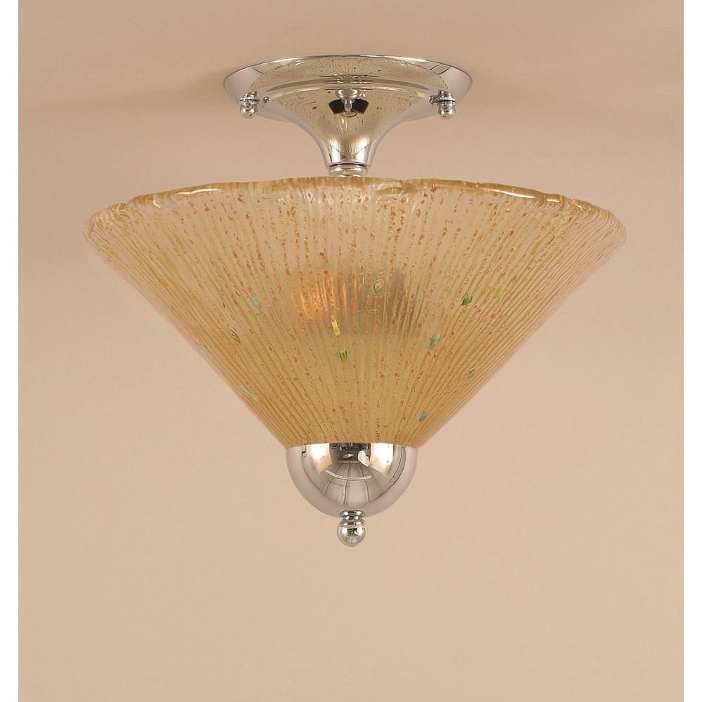 Toltec Lighting-120-CH-700-Any - 2 Light Semi-Flush Mount-11.25 Inches Tall and 12 Inches Wide Chrome Amber Crystal Any - 2 Light Semi-Flush Mount-11.25 Inches Tall and 12 Inches Wide