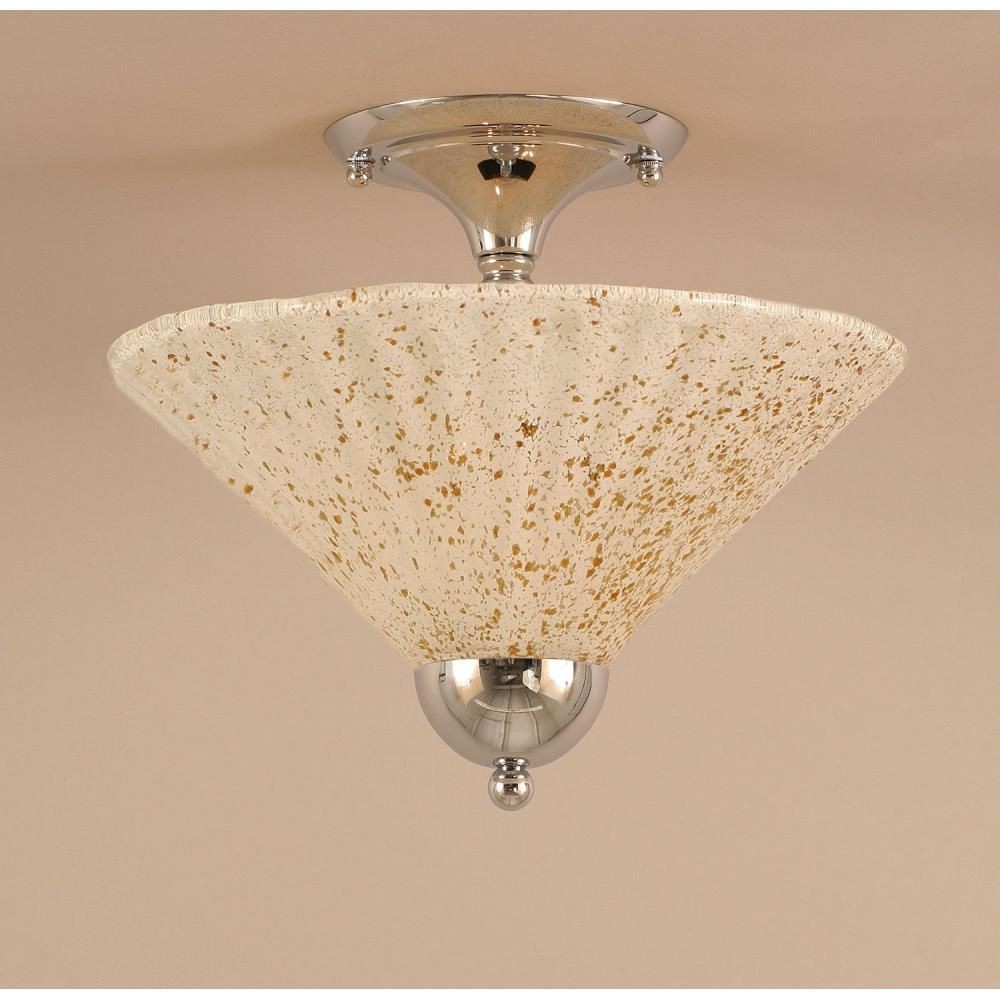 Toltec Lighting-120-CH-702-Any - 2 Light Semi-Flush Mount-11.25 Inches Tall and 12 Inches Wide Chrome Gold Ice Any - 2 Light Semi-Flush Mount-11.25 Inches Tall and 12 Inches Wide