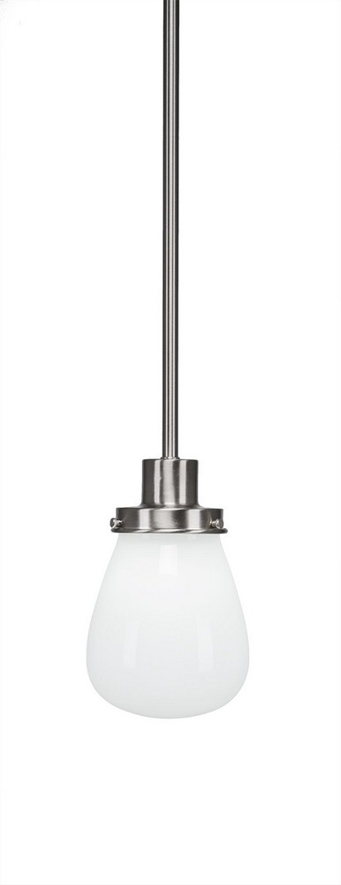 Toltec Lighting-1230-BN-470-Meridian - 1 Light Mini Pendant-7.75 Inches Tall and 5 Inches Wide Brushed Nickel White Dark Granite Finish with Clear Bubble Glass