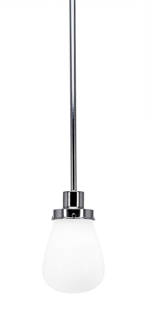 Toltec Lighting-1230-CH-470-Meridian - 1 Light Mini Pendant-7.75 Inches Tall and 5 Inches Wide Chrome White Dark Granite Finish with Clear Bubble Glass