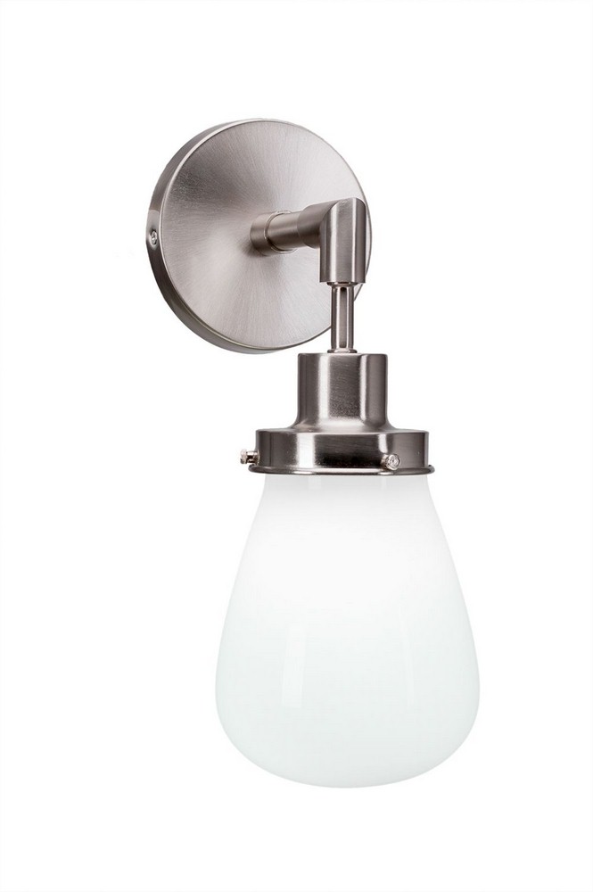 Toltec Lighting-1231-BN-470-Meridian - 1 Light Wall Sconce-12.75 Inches Tall and 5 Inches Wide Brushed Nickel White Dark Granite Finish with Clear Bubble Glass