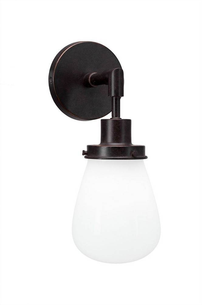 Toltec Lighting-1231-DG-470-Meridian - 1 Light Wall Sconce-12.75 Inches Tall and 5 Inches Wide Dark Granite White Dark Granite Finish with Clear Bubble Glass