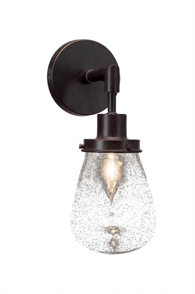 Toltec Lighting-1231-DG-471-Meridian - 1 Light Wall Sconce-12.75 Inches Tall and 5 Inches Wide Dark Granite Clear Bubble Dark Granite Finish with Clear Bubble Glass