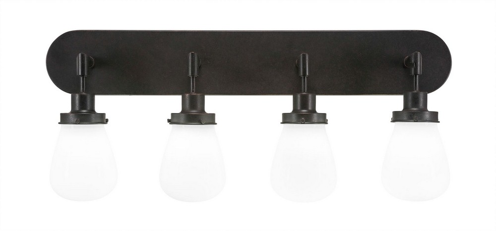 Toltec Lighting-1234-DG-470-Meridian - 4 Light Bath Bar-12.75 Inches Tall and Inches Wide Dark Granite White Meridian - 4 Light Bath Bar-12.75 Inches Tall and Inches Wide