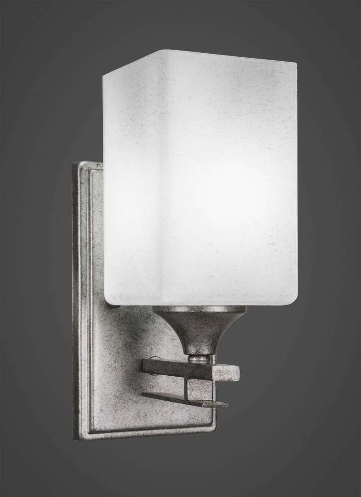 Toltec Lighting-131-AS-531-Uptowne - 1 Light Wall Sconce-10.5 Inches Tall and 4 Inches Wide Aged Silver White Muslin Uptowne - 1 Light Wall Sconce-10.5 Inches Tall and 4 Inches Wide