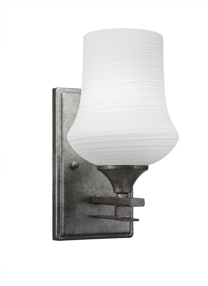 Toltec Lighting-131-AS-681-Uptowne - 1 Light Wall Sconce-10.25 Inches Tall and 5.5 Inches Wide Aged Silver Cayenne Linen Aged Silver Finish with Cayenne Linen Glass