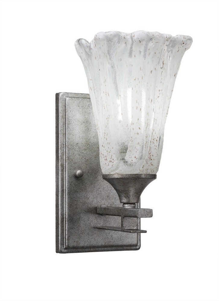 Toltec Lighting-131-AS-729-Uptowne - 1 Light Wall Sconce-10 Inches Tall and 5.5 Inches Wide Aged Silver Italian Ice Aged Silver Finish with Italian Ice Glass