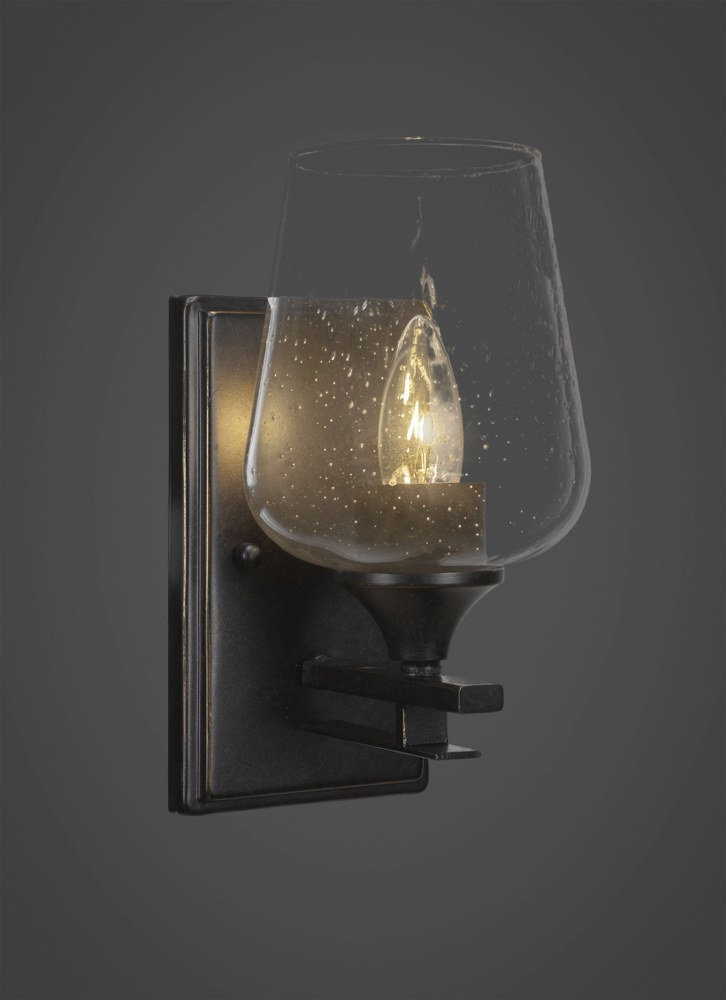 Toltec Lighting-131-DG-210-Uptowne - 1 Light Wall Sconce-10.25 Inches Tall and 5 Inches Wide Dark Granite Clear Bubble Uptowne - 1 Light Wall Sconce-10.25 Inches Tall and 5 Inches Wide