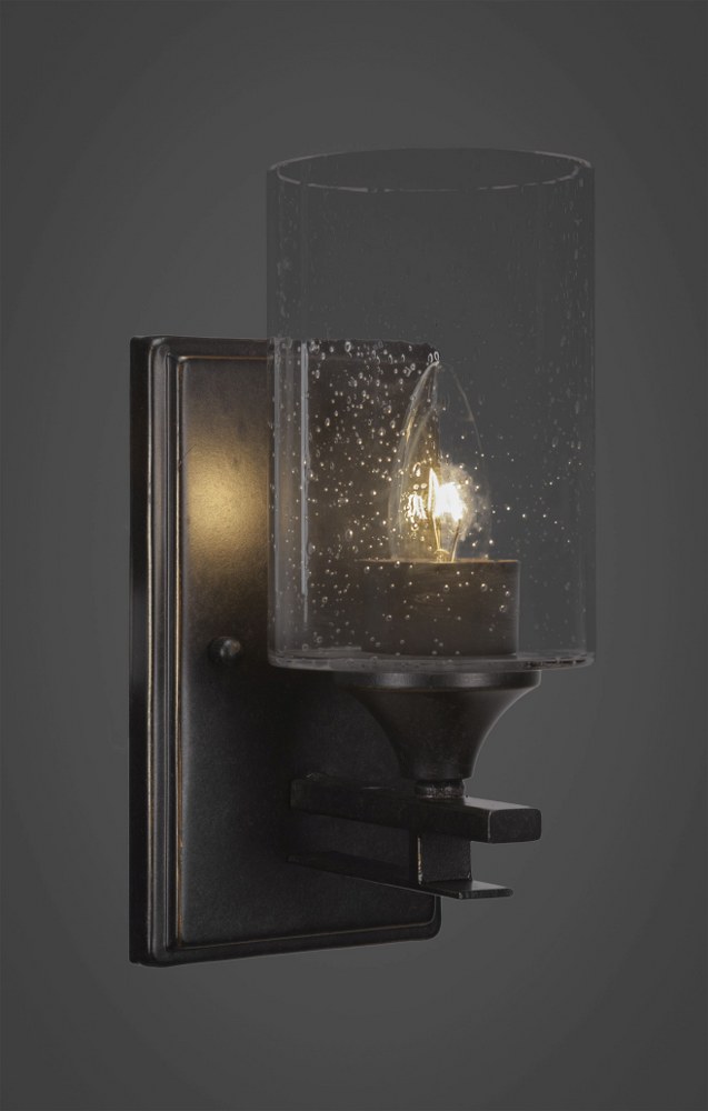 Toltec Lighting-131-DG-300-Uptowne - 1 Light Wall Sconce-10 Inches Tall and 4 Inches Wide Dark Granite Clear Bubble Uptowne - 1 Light Wall Sconce-10 Inches Tall and 4 Inches Wide